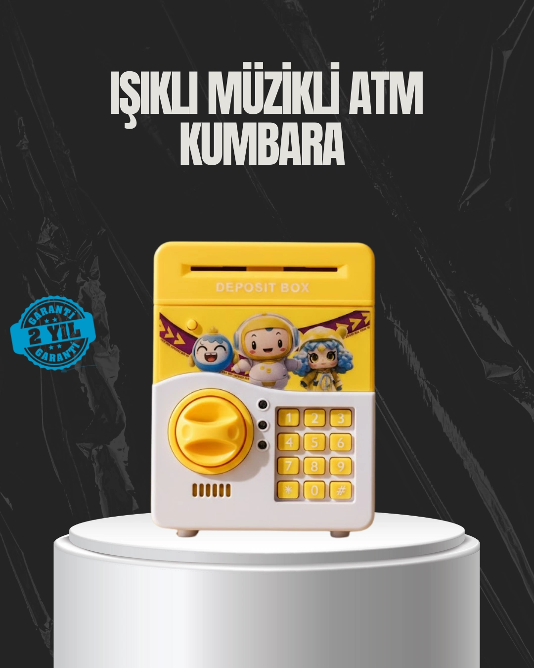 Sarı Renk Otomatik Para Çeken Şifreli Çocuk Kumbarası ( Lisinya )
