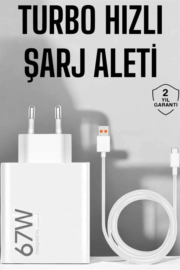 Şarj Aleti 67w Hızlı Şarj Turbo Type-c Uyumlu Şarj Adaptörü Kablosu ( Lisinya )