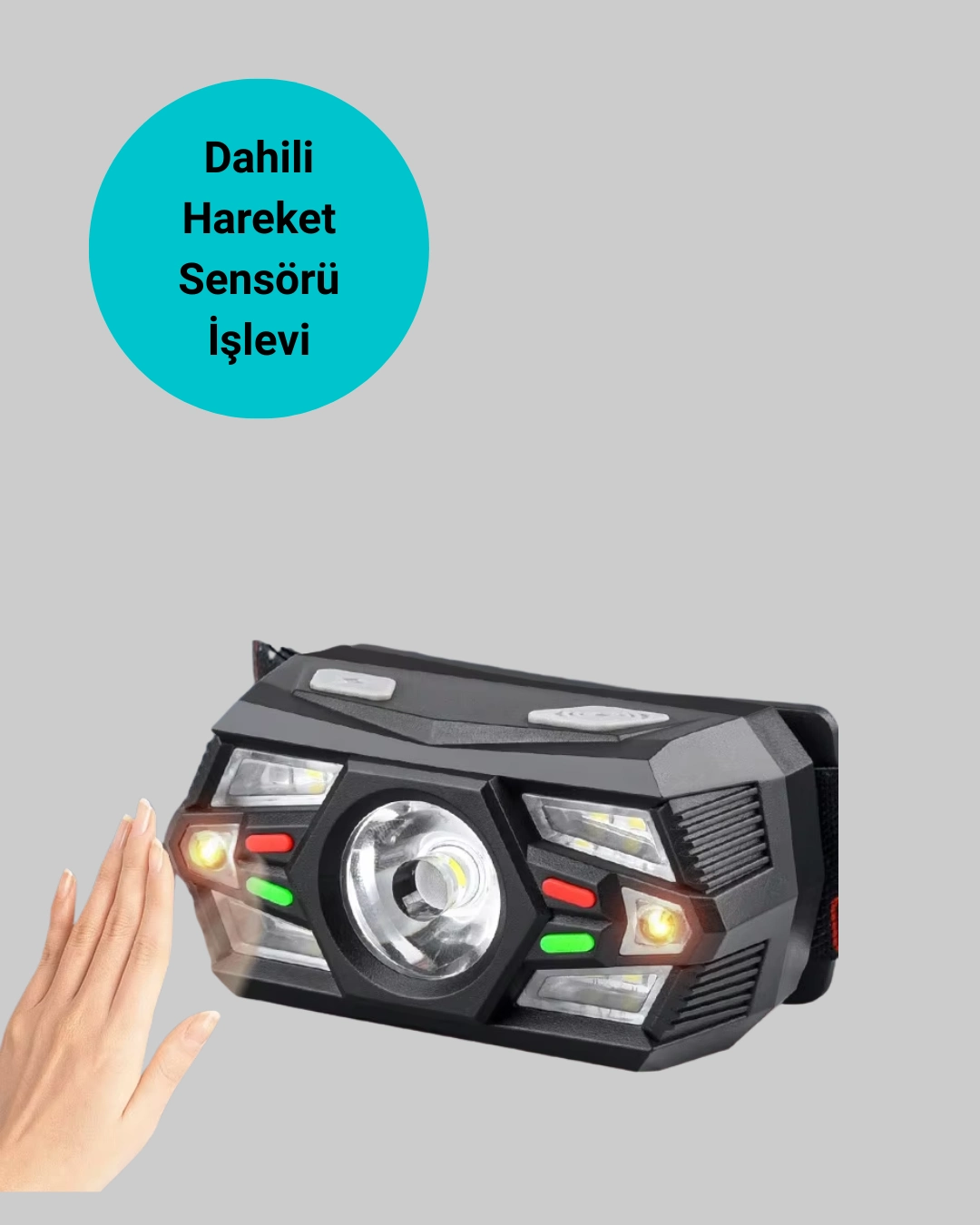 Şarj Edilebilir Led Far Hareket Sensörlü 5 Modlu Outdoor ( Lisinya )