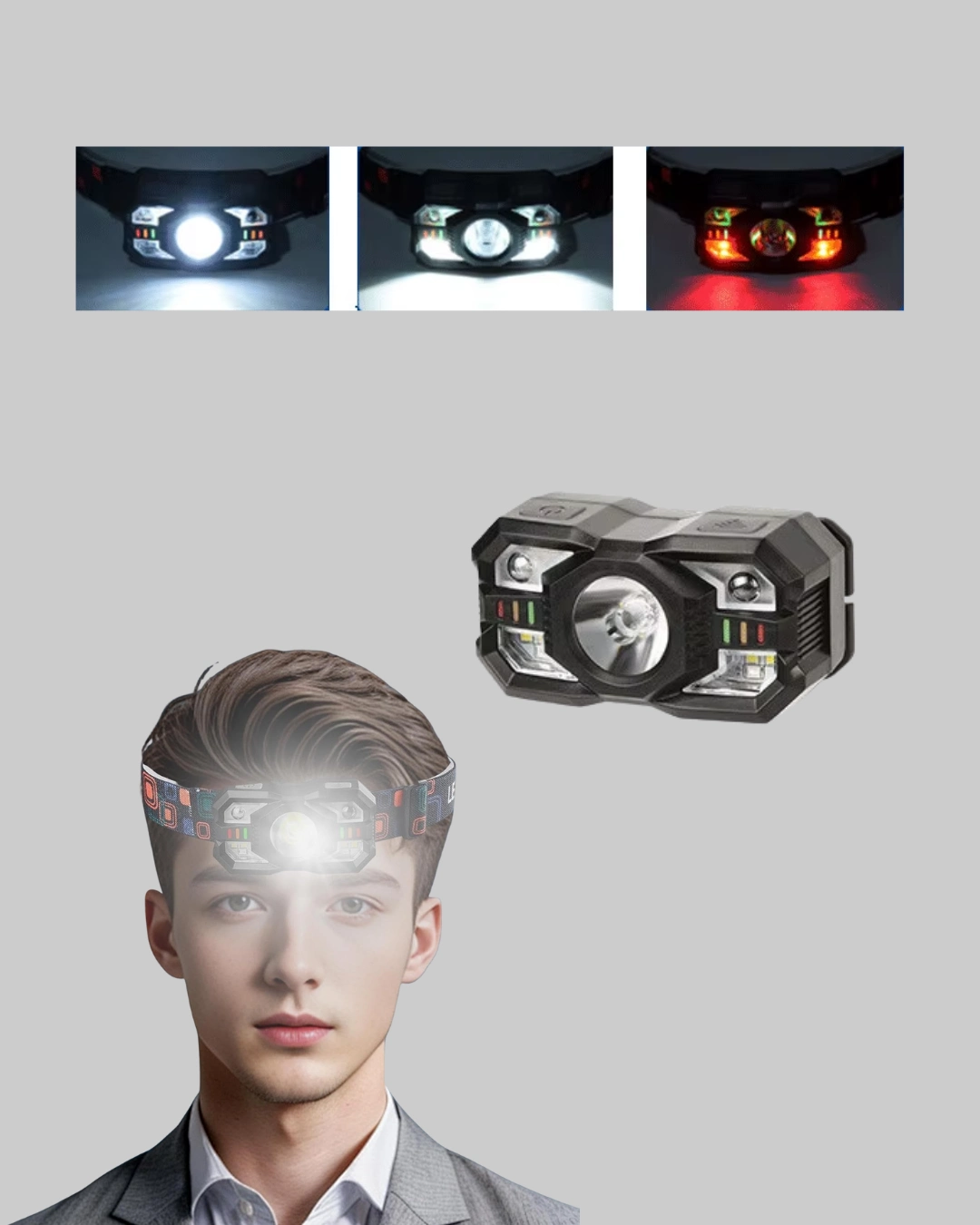 Şarj Edilebilir Led Far Hareket Sensörlü 5 Modlu Outdoor ( Lisinya )