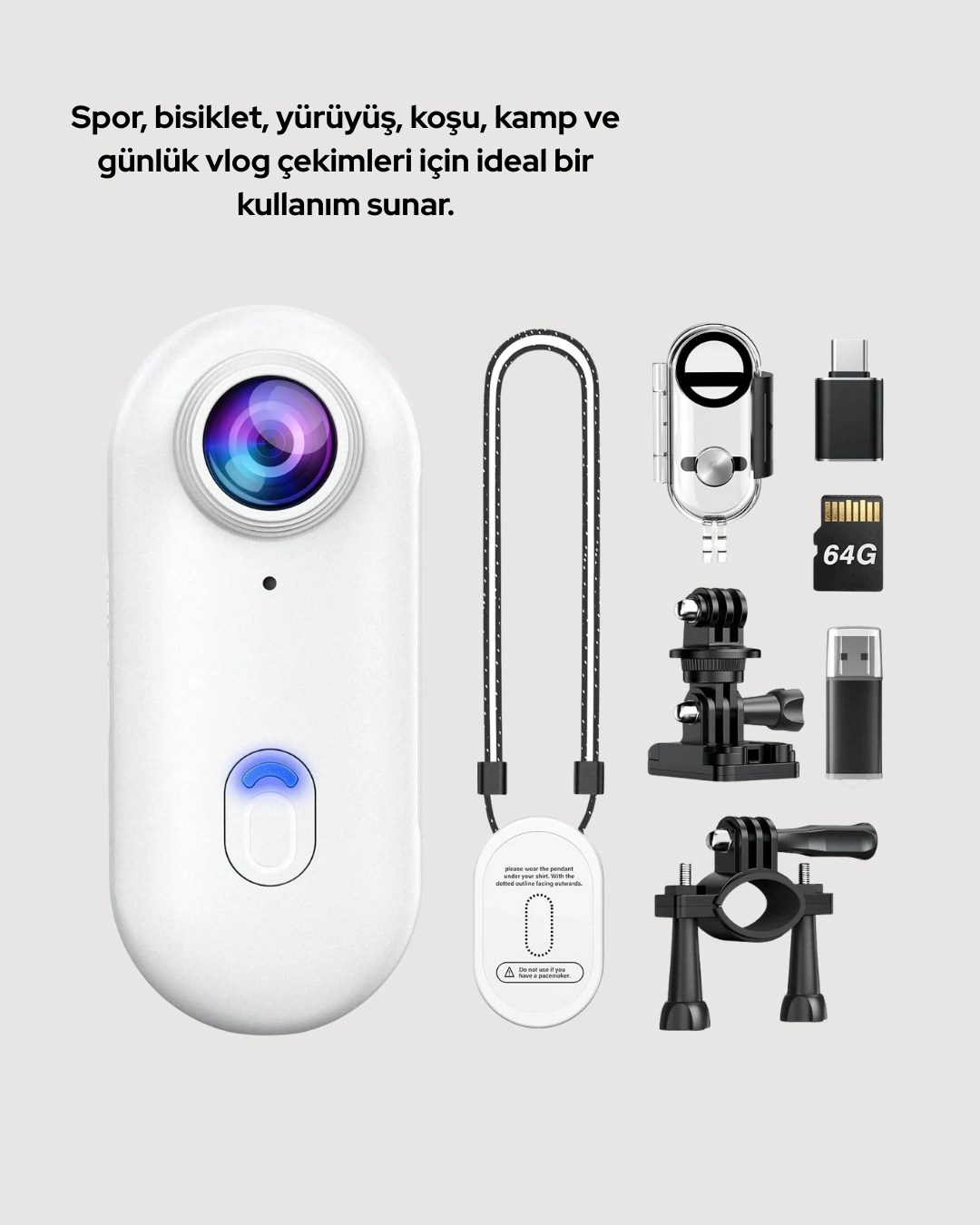 Şarj Edilebilir Uzun Ömürlü Mini Spor Kamera Full Hd ( Lisinya )