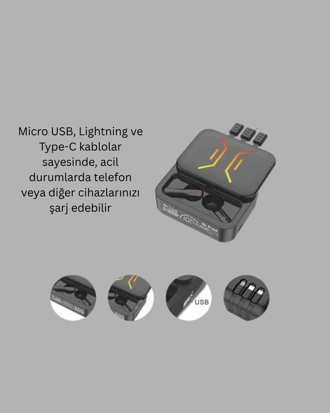 Type-c Girişli Bluetooth Kulaklık – Uzun Bekleme Süresi ( Lisinya )