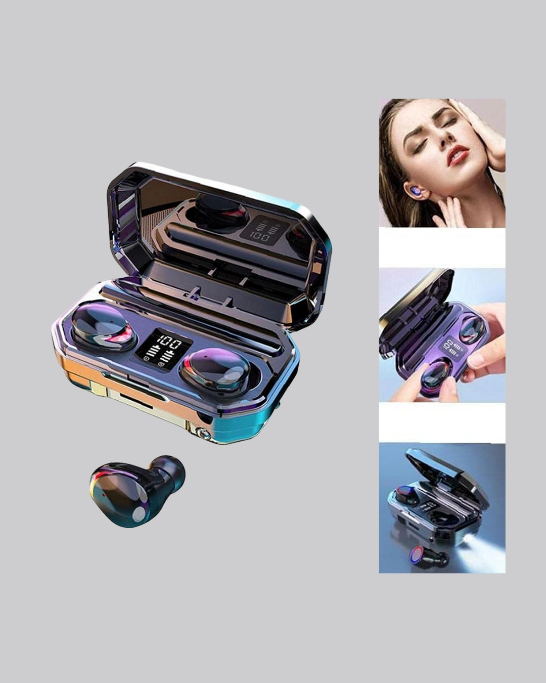 Şarj Kutulu Kablosuz Kulaklık Ergonomik Spor Seyahat Uyumlu Uzun Kullanım ( Lisinya )