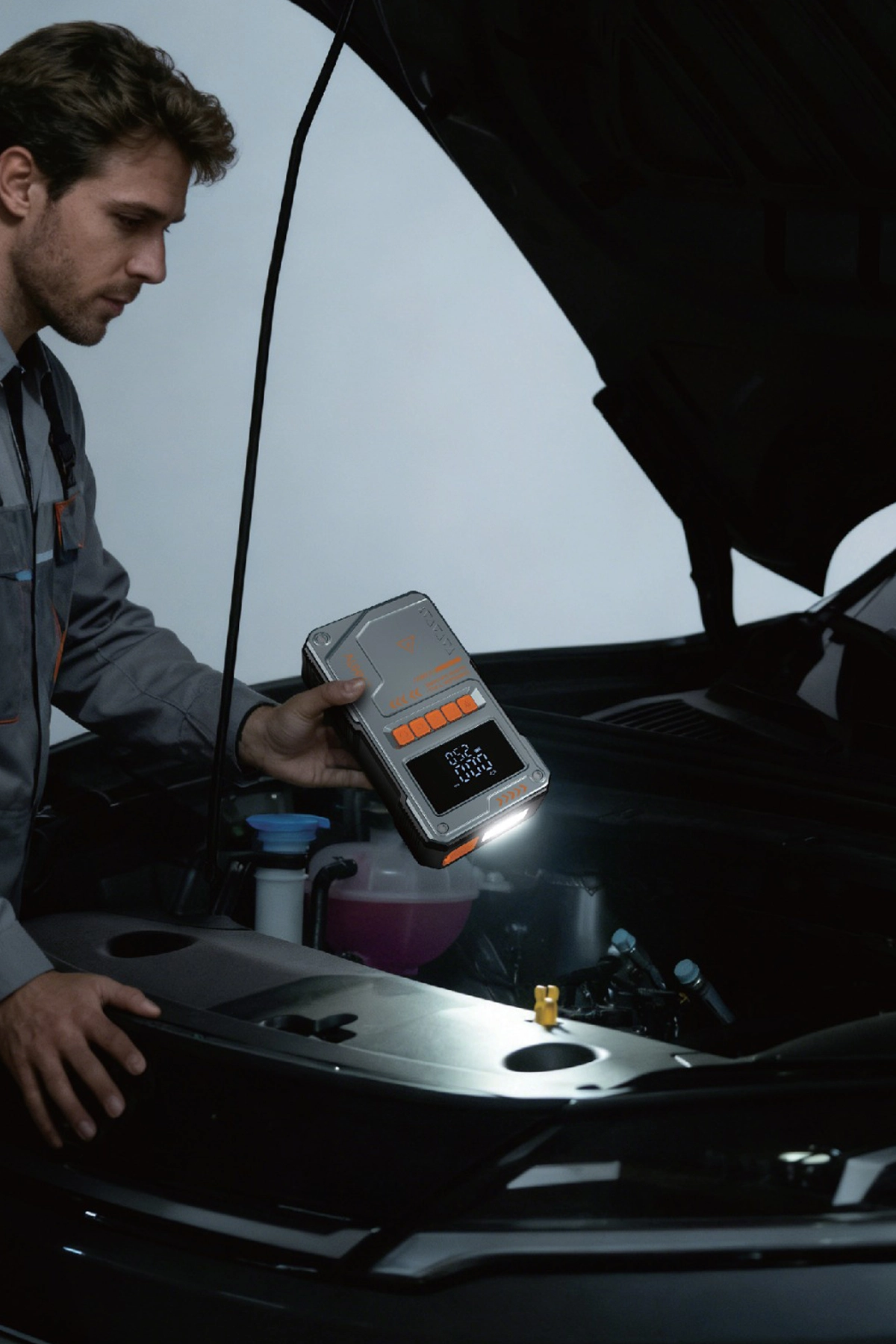 Şarjlı 10.000 Mah Akım Korumalı Taşınabilir Çanta Araç Akü Şarj Takviyeli Işıklı Hava Kompresörü Powerbankli ( Lisinya )