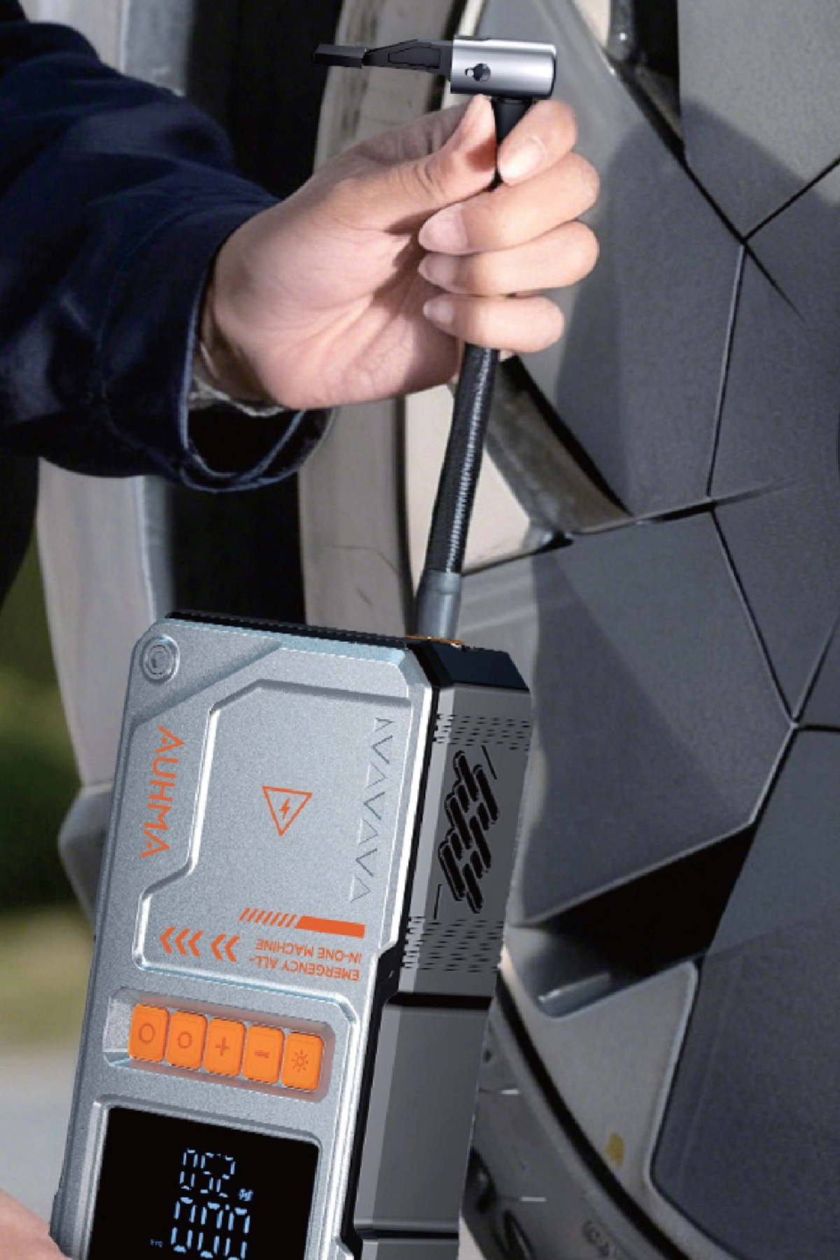 Şarjlı 10.000 Mah Akım Korumalı Taşınabilir Çanta Araç Akü Şarj Takviyeli Işıklı Hava Kompresörü Powerbankli ( Lisinya )