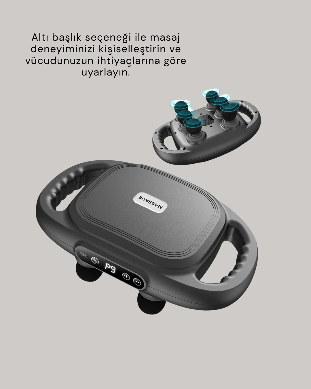 Şarjlı 6 Başlıklı Masaj Tabancası 2000 Mah Sessiz Güçlü Motor ( Lisinya )