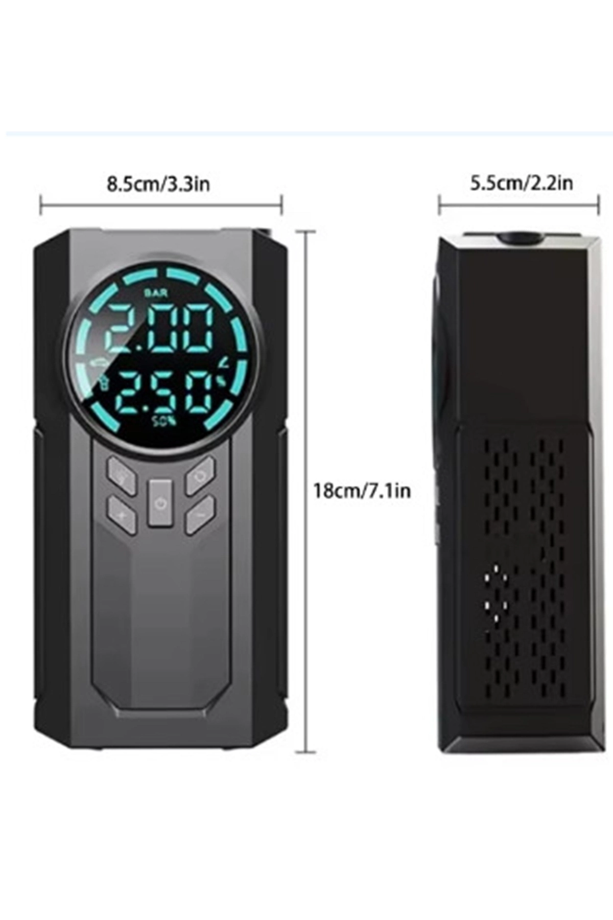 Şarjlı 8.000 Mah Taşınabilir Çanta Araç Akü Şarj Takviyeli Işıklı Hava Kompresörü Powerbankli ( Lisinya )