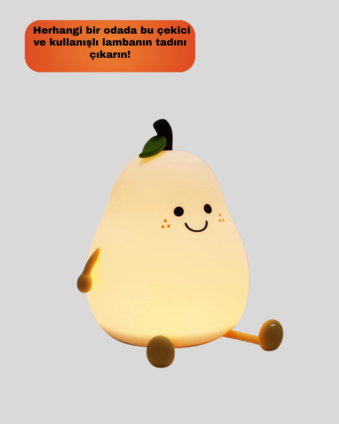 Şarjlı Armut Masa Lambası Renk Değiştiren Led Gece Işığı ( Lisinya )