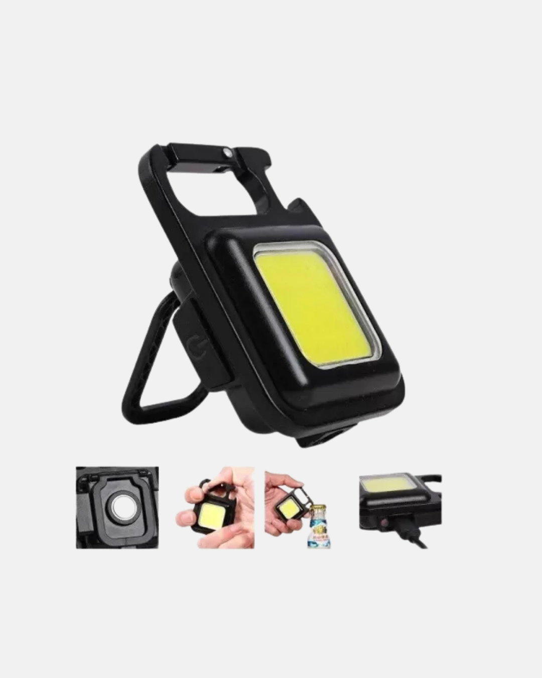 Şarjlı Cob Led Anahtarlık Fener – 4 Modlu, Manyetik Ve Katlanabilir Standlı ( Lisinya )