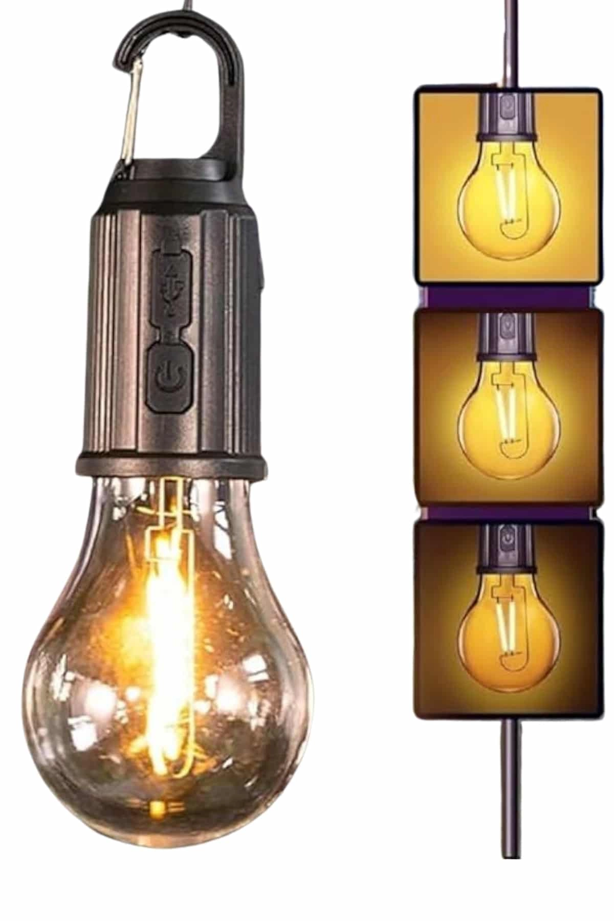 Şarjlı Dekoratif Kamp Lambası Askılı Ampul Led Işık Type-c Girişli ( Lisinya ) Şarjlı Dekoratif Kamp Lambası Askılı Ampul Led Işık Type-c Girişli ( Lisinya )