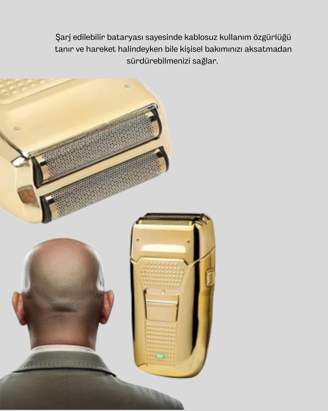 Şarjlı Islak Kuru Tıraş Makinesi Cilt Dostu Hassas Bıçaklı ( Lisinya )