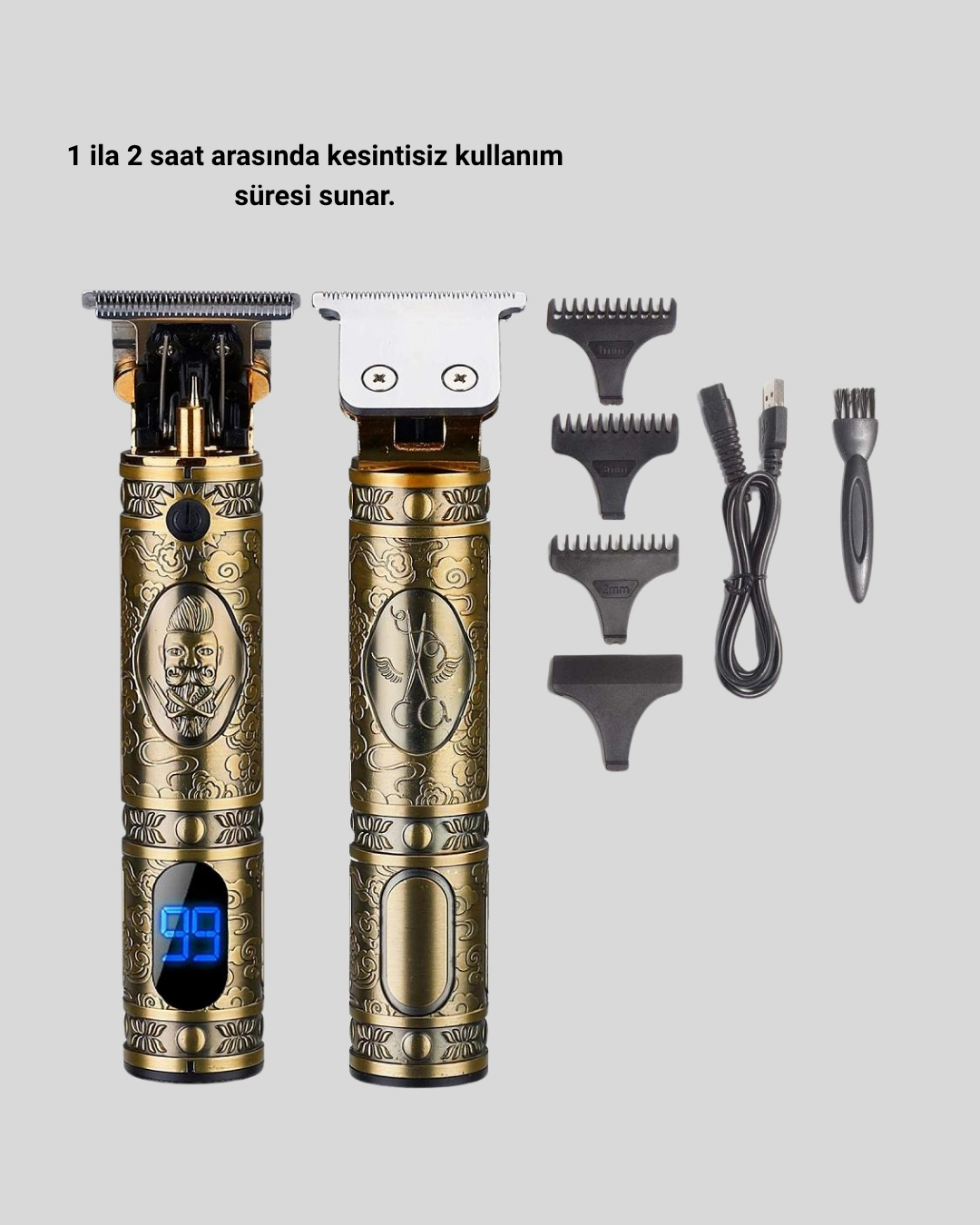 Şarjlı Kablosuz Tıraş Makinesi – 1800 Mah Batarya, Uzun Pil Ömrü, Profesyonel Sessiz Motor ( Lisinya )