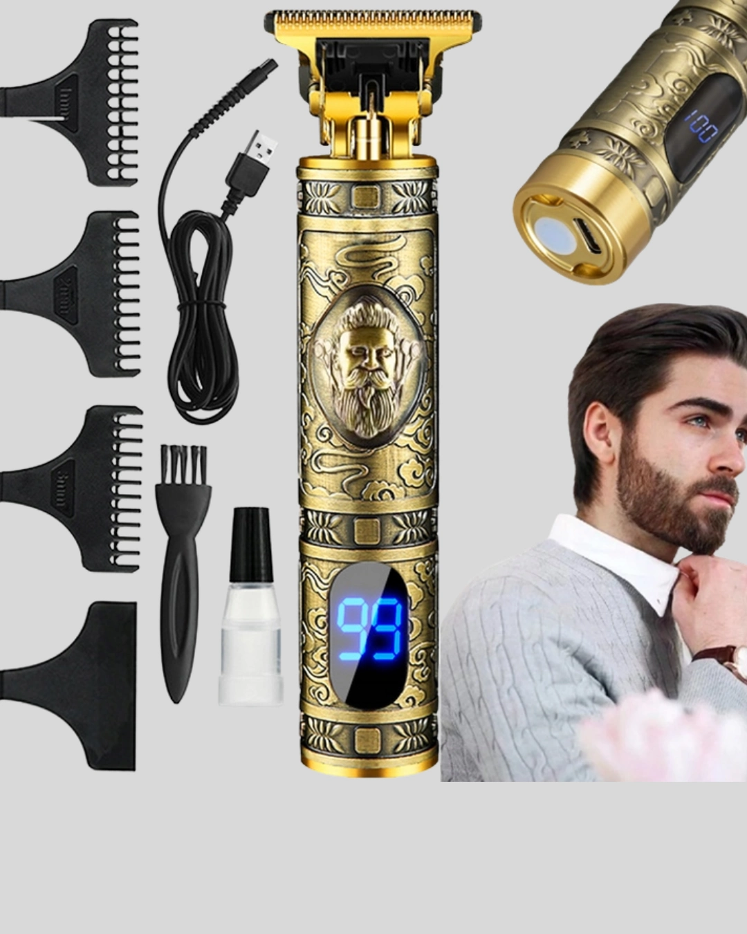 Şarjlı Kablosuz Tıraş Makinesi – 1800 Mah Batarya, Uzun Pil Ömrü, Profesyonel Sessiz Motor ( Lisinya )