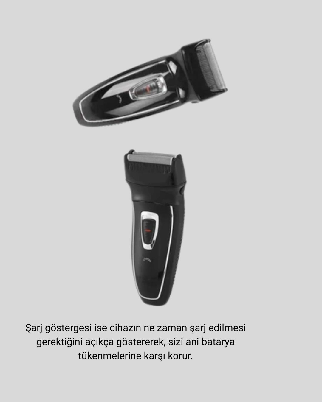 Şarjlı Kablosuz Tıraş Makinesi Çift Başlık Kuru Tıraş Ergonomik Taşınabilir ( Lisinya )