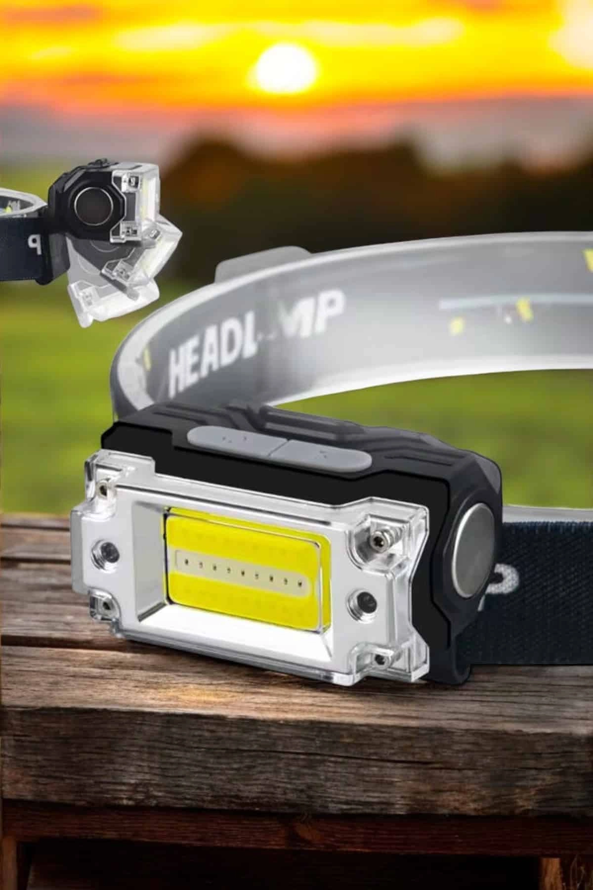 Şarjlı Kafa Feneri Suya Dayanıklı Ayarlanabilir Kamp Feneri ( Lisinya )