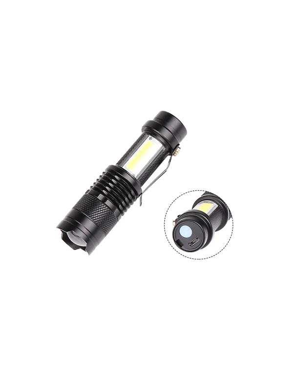 Şarjlı Led El Feneri - 14500 Pil Dahil, 4 Işık Modu, Mini Boy ( Lisinya ) Şarjlı Led El Feneri - 14500 Pil Dahil, 4 Işık Modu, Mini Boy ( Lisinya )