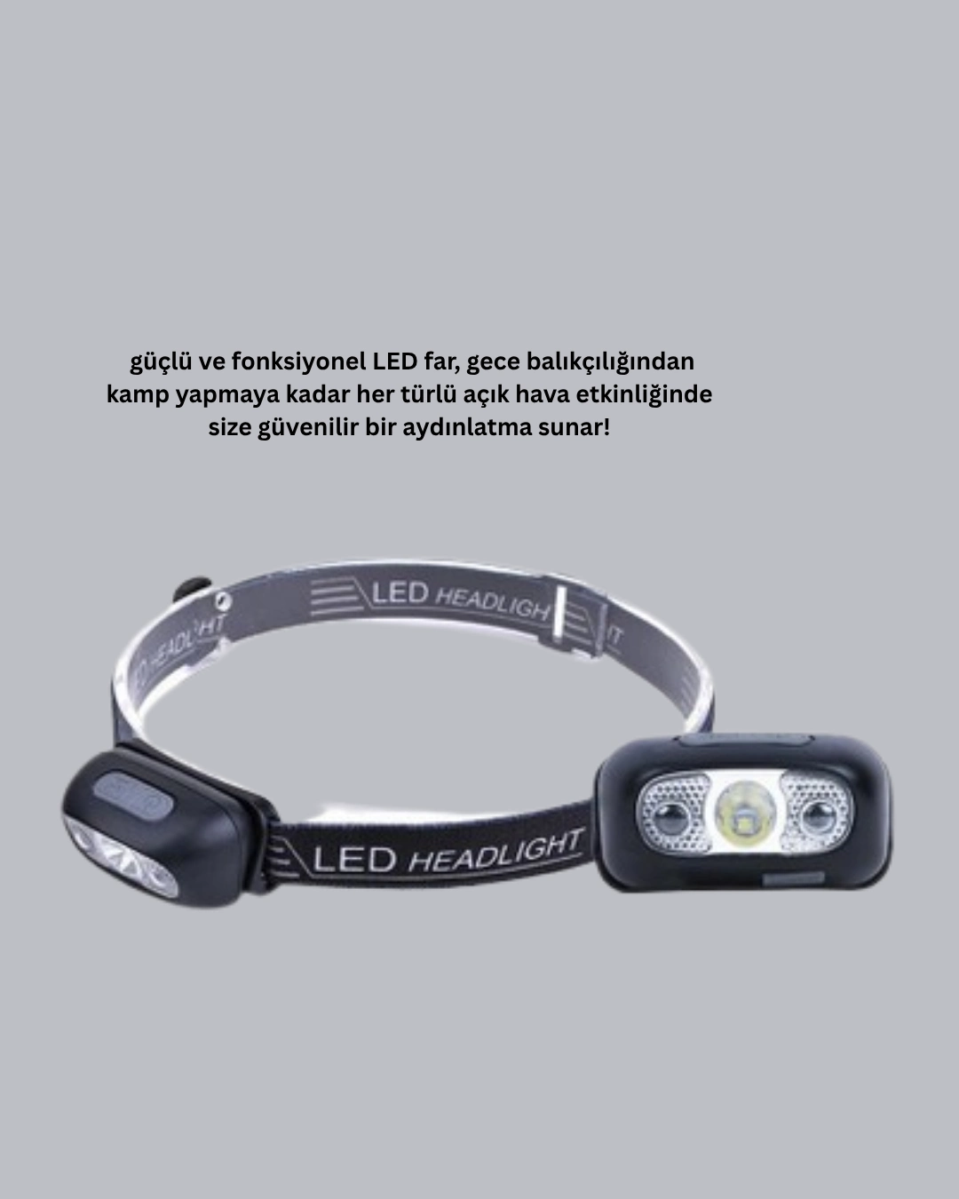 Şarjlı Led Kafa Feneri | 4 Modlu Akıllı Sensörlü Far | Su Geçirmez Ipx5 Kamp Ve Balıkçı Lambası ( Lisinya )