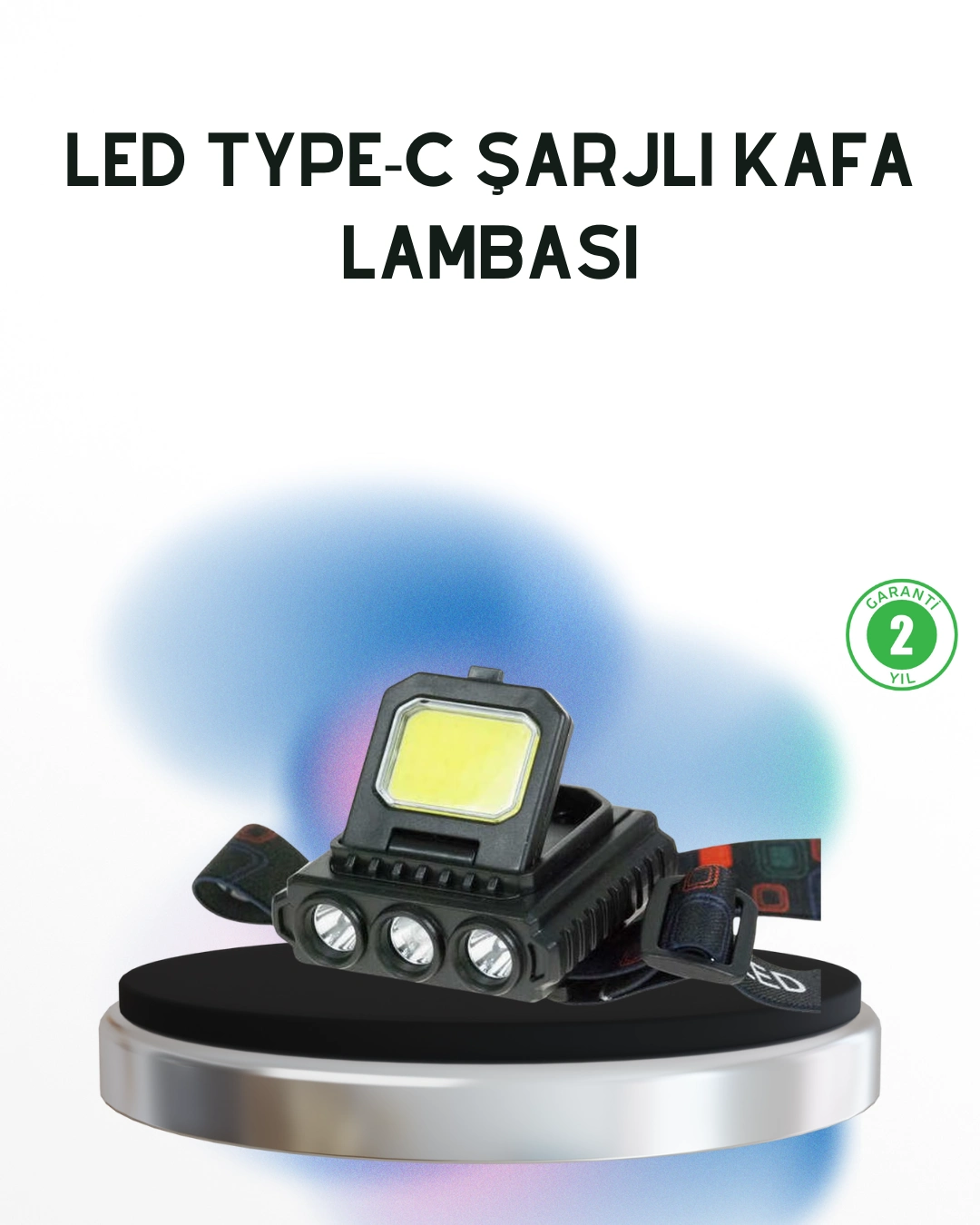 Şarjlı Led Kafa Lambası 800 Lumen Cob Xpe Ayarlanabilir Başlıklı ( Lisinya )
