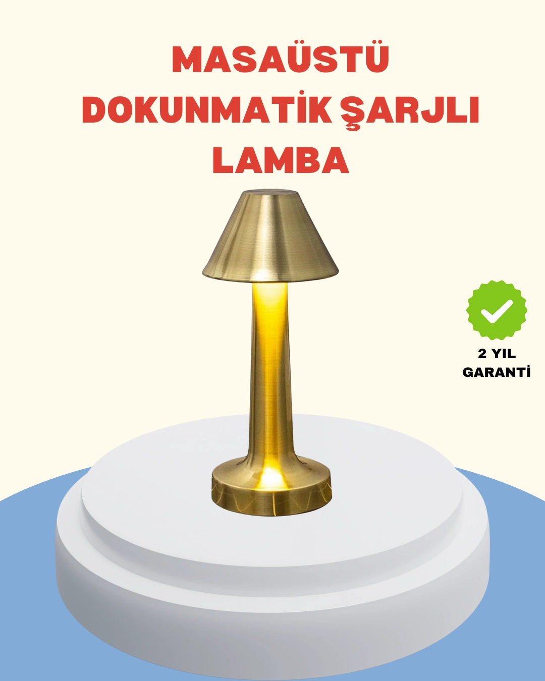 Şarjlı Masa Lambası 3 Işık Modu Kademesiz Karartma Metal Gövde ( Lisinya )