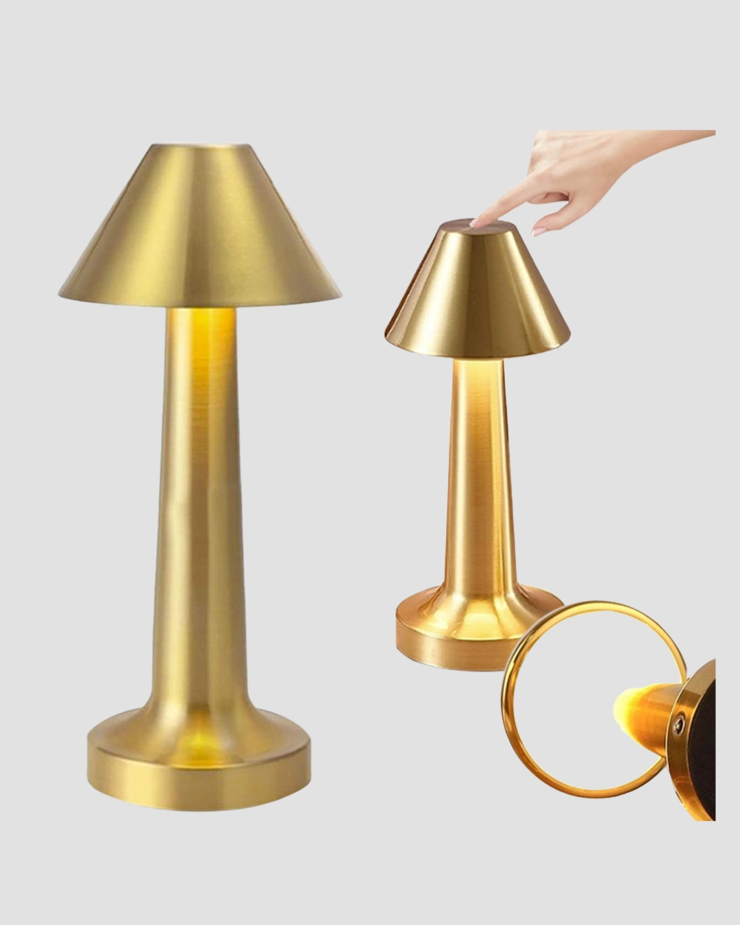 Şarjlı Masa Lambası 3 Işık Modu Kademesiz Karartma Metal Gövde ( Lisinya )