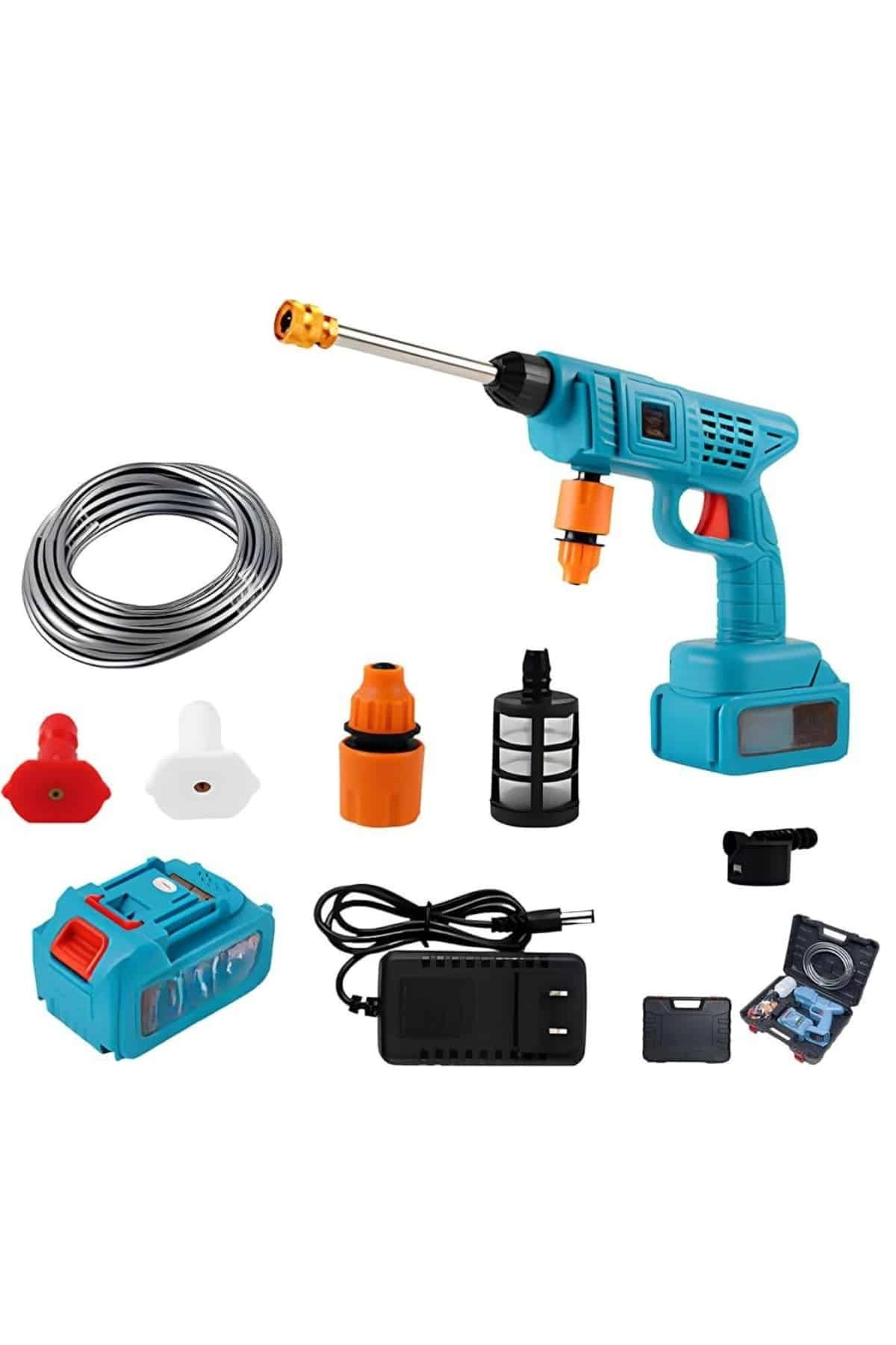 Şarjlı Oto Yıkama, Bahçe Sulama Tabancası Makinesi Yüksek Basınçlı ( Lisinya )