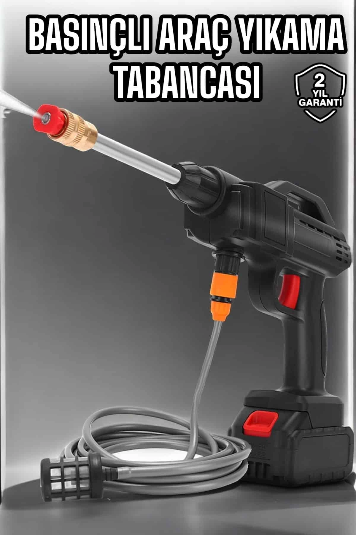 Şarjlı Oto Yıkama Tabancası Su Basınçlı Hazneli Bataryalı ( Lisinya )
