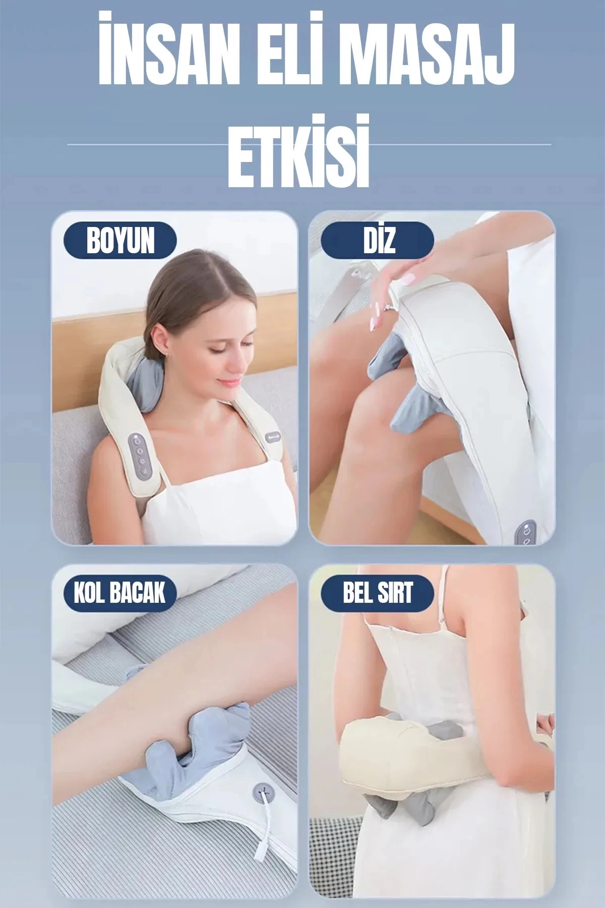 Şarjlı Ovmalı Isıtmalı Masaj Aleti Insan Eli Yoğurma Hissi ( Lisinya )
