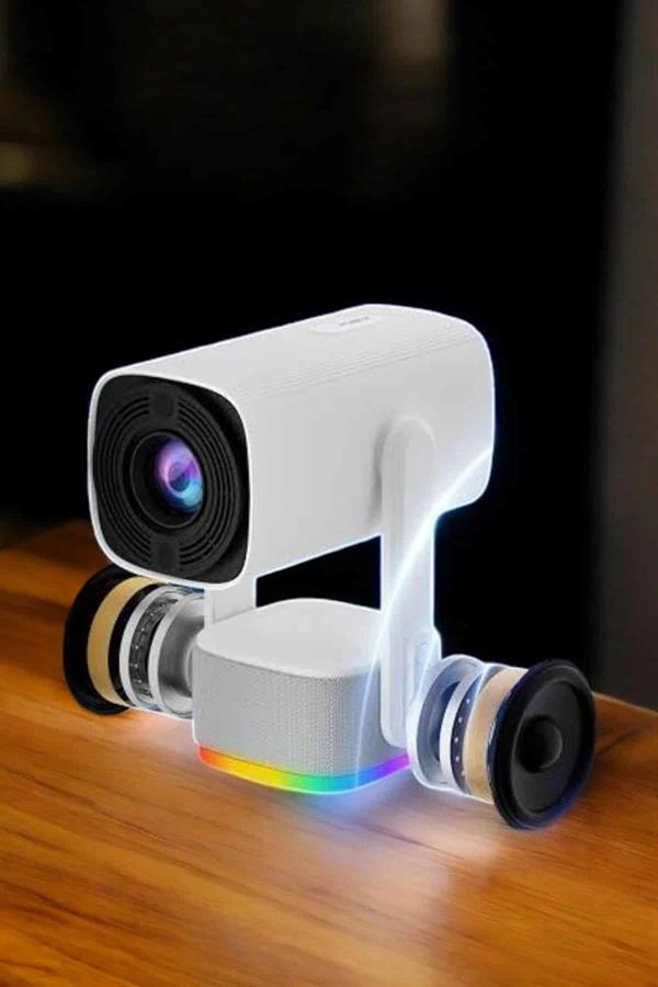 Şarjlı Projeksiyon Oyun Sinema Projektörü 4k Hd Görüntü Kaliteli ( Lisinya )