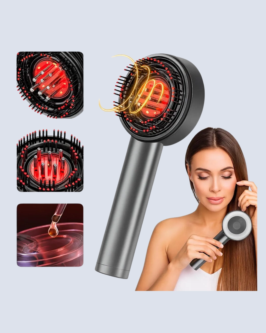 Şarjlı Saç Derisi Masaj Cihazı Kırmızı Işık Ve 3d Tarak Dişli ( Lisinya )