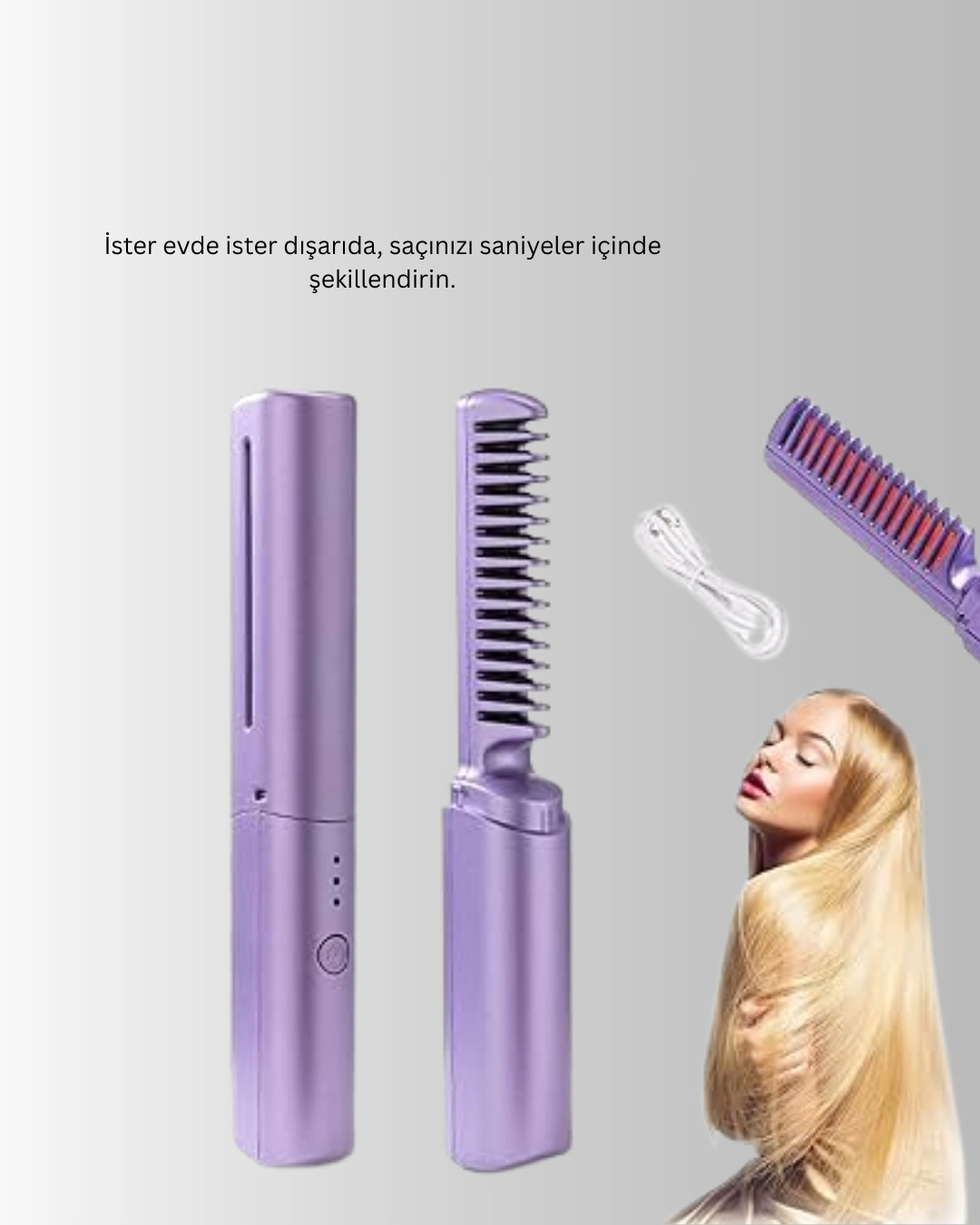 Şarjlı Saç Düzleştirici Tarak ( Lisinya ) Şarjlı Saç Düzleştirici Tarak ( Lisinya )