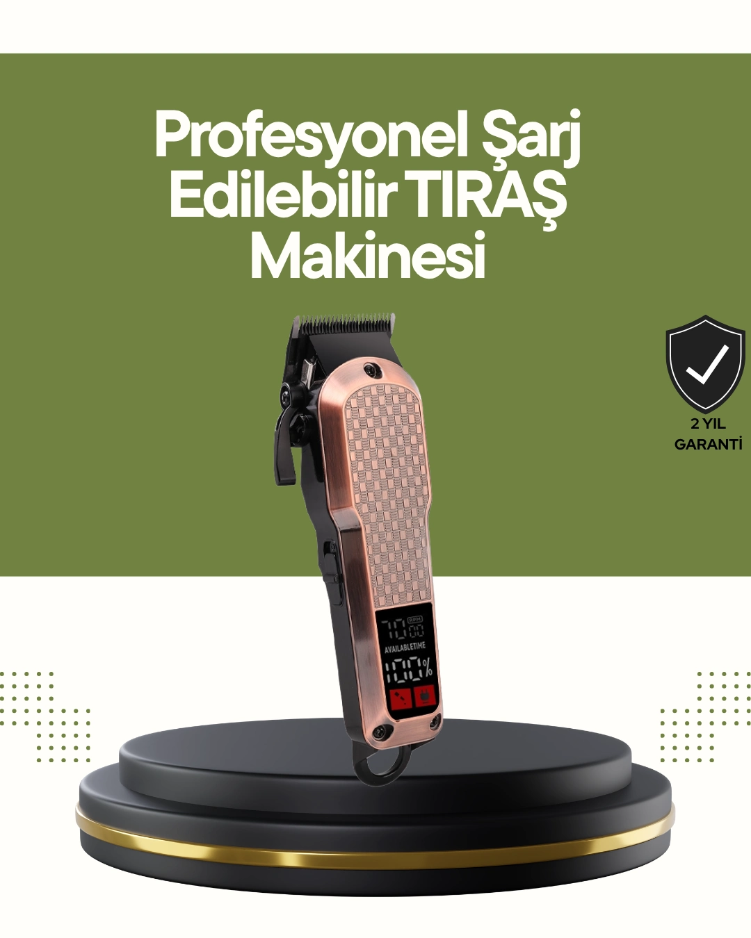 Şarjlı Saç Kesme Makinesi – 4 Kademeli Ayar, Lcd Ekran Ve Hızlı Şarj Desteği ( Lisinya )