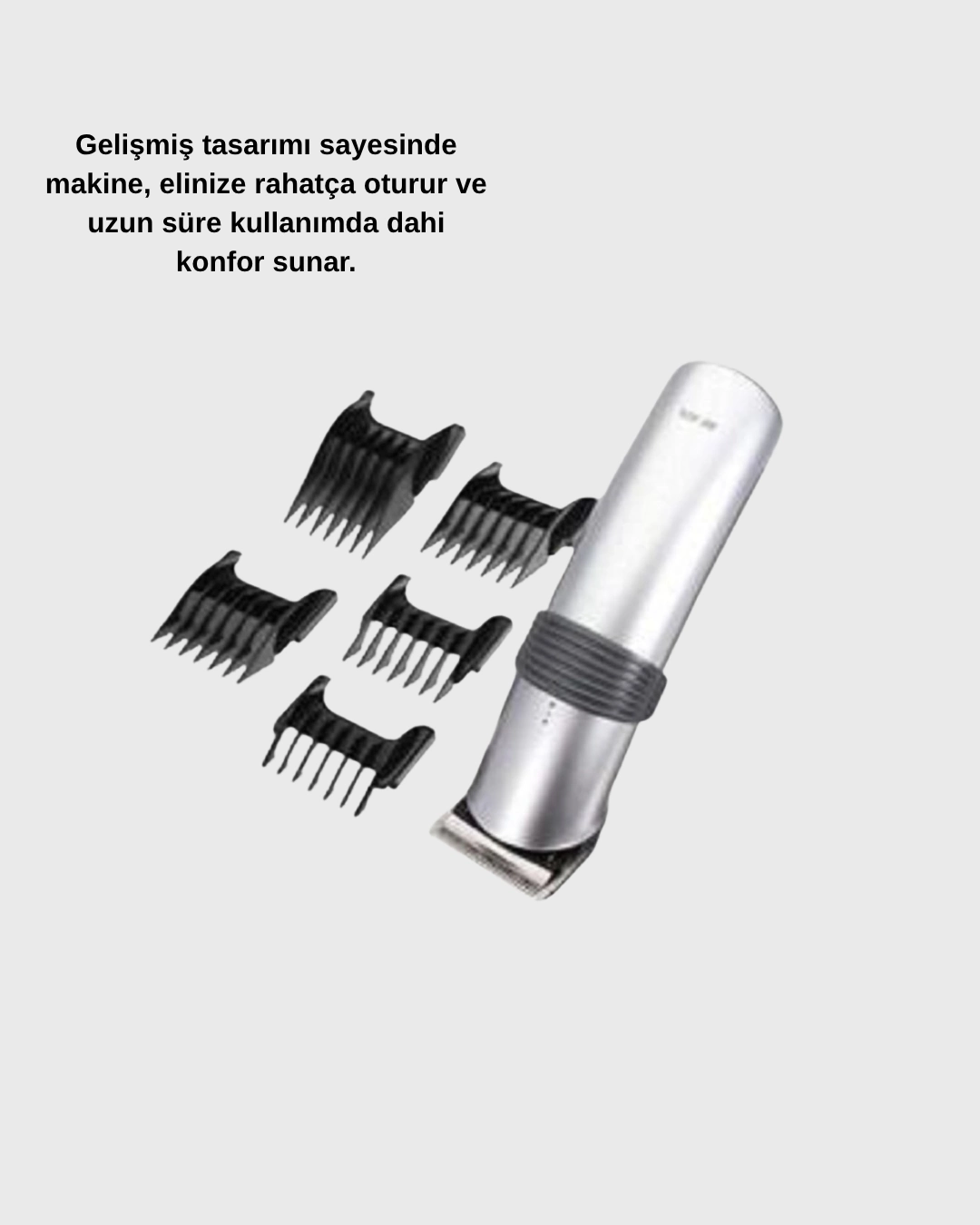 Şarjlı Saç Ve Sakal Kesme Makinesi – Paslanmaz Çelik Bıçak, Ayarlanabilir Başlık ( Lisinya )