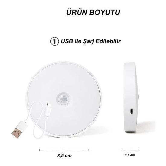 Şarjlı Sensörlü Gece Led Lambası Egonex ( Lisinya ) Şarjlı Sensörlü Gece Led Lambası Egonex ( Lisinya )