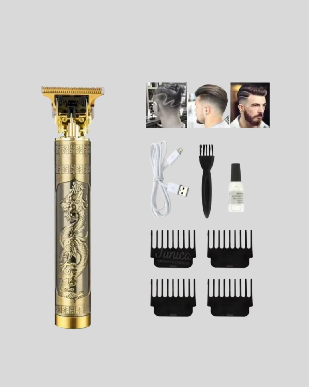 Şarjlı T Bıçaklı Saç Ve Sakal Tıraş Makinesi – 3 Başlıklı, Güçlü Motorlu, 2 Saat Kullanım ( Lisinya )