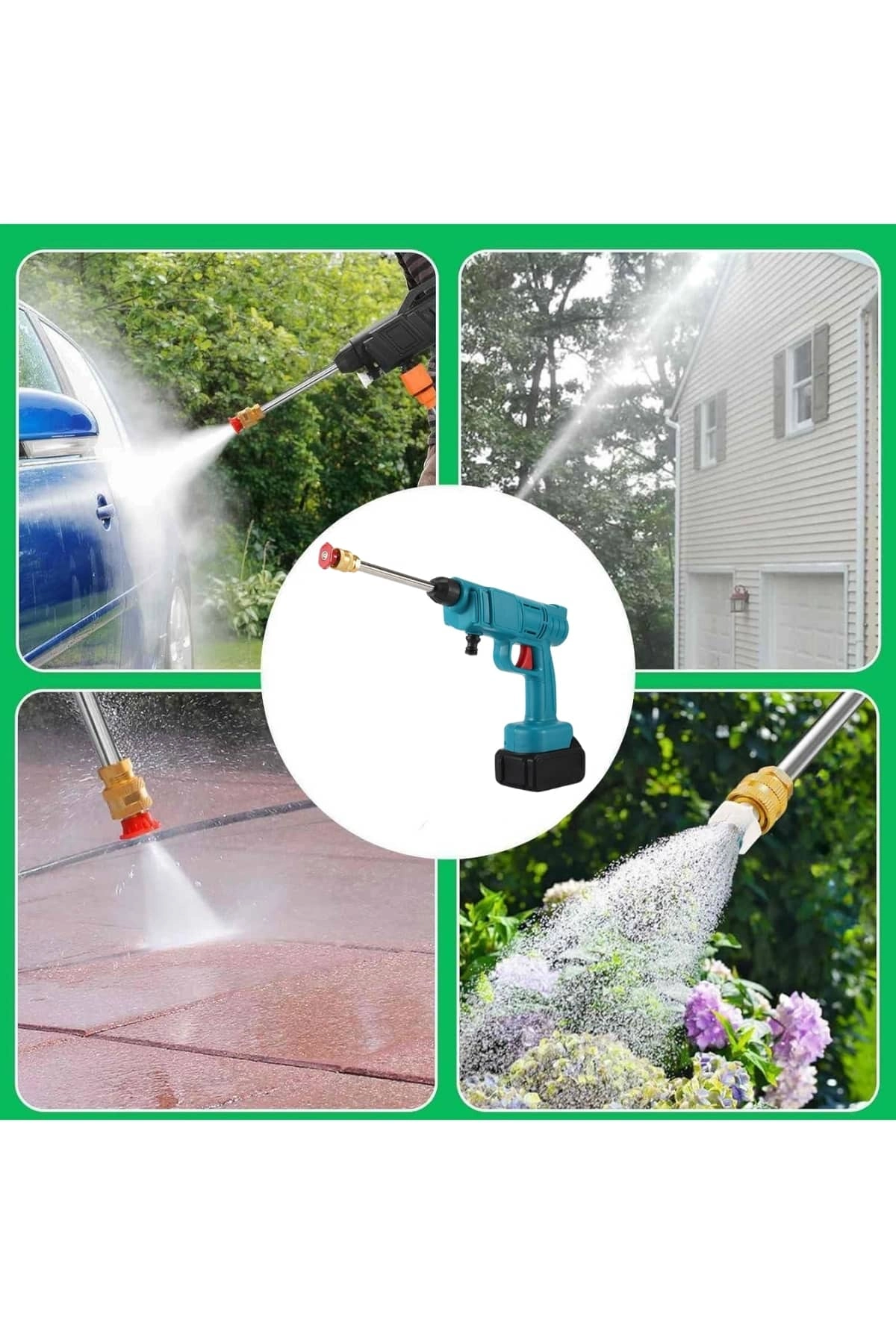 Şarjlı Ve Yüksek Basınçlı Oto Yıkama Makinesi Ve Sulama Tabancası Bahçe Yıkama Makinesi ( Lisinya )