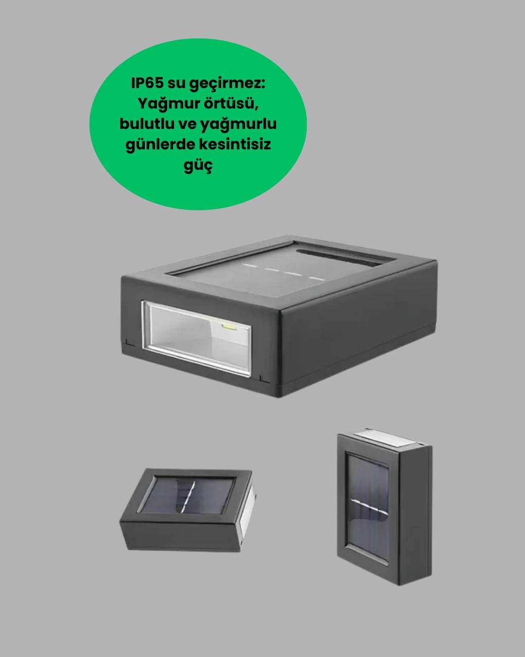 Şeffaf Abajurlu Duvar Tipi Solar Işık ( Lisinya )