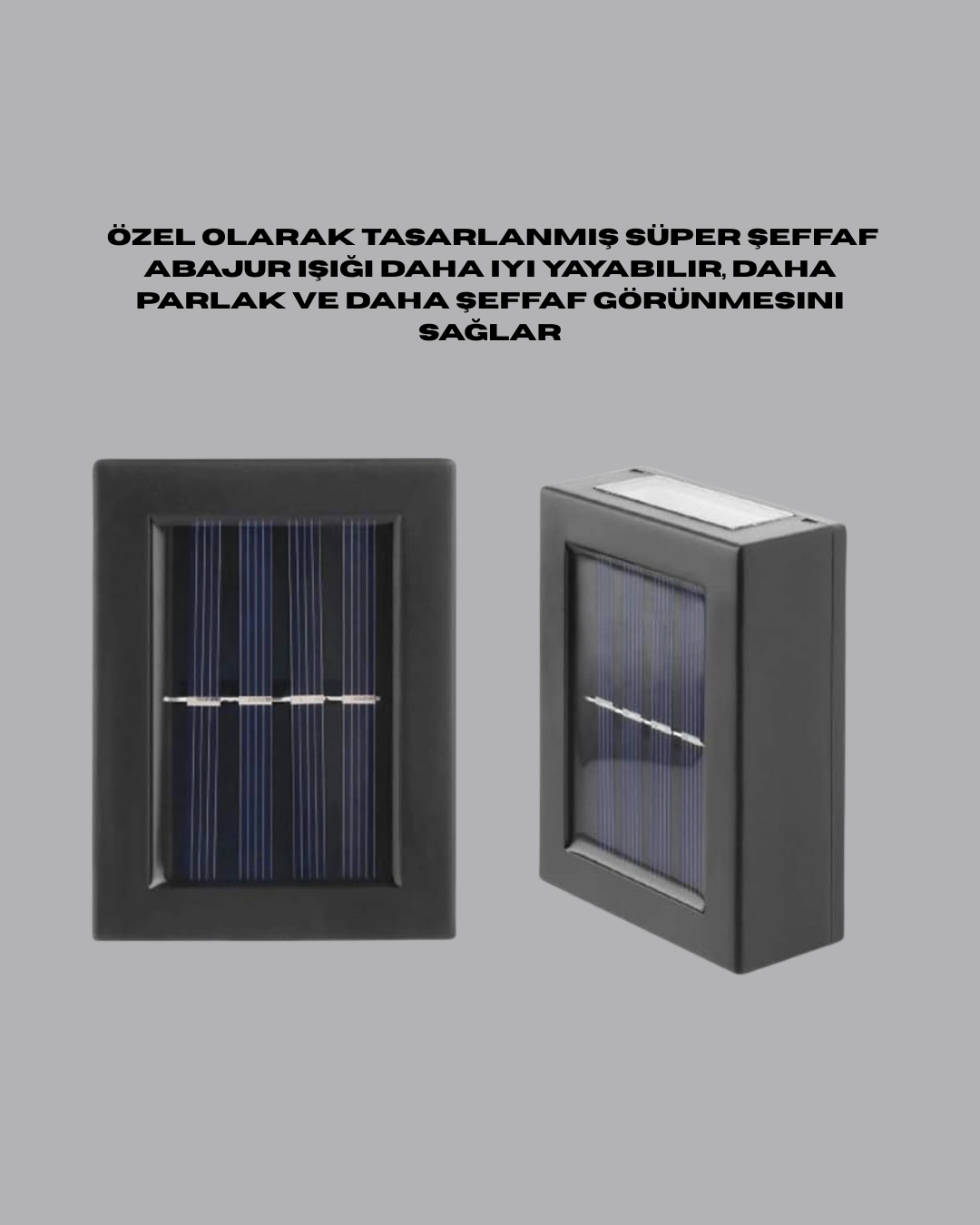 Şeffaf Abajurlu Duvar Tipi Solar Işık ( Lisinya )