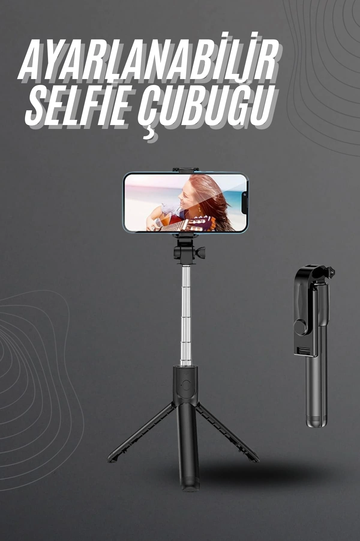 Selfie Çubuğu Tripod Bluetooth Kumandalı Selfie Çubuğu Telefon Tutucu ( Lisinya )