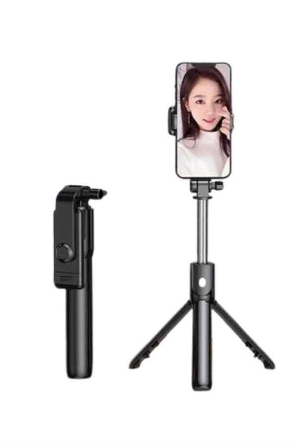Selfie Çubuğu Tripod Bluetooth Kumandalı Selfie Çubuğu Telefon Tutucu ( Lisinya )