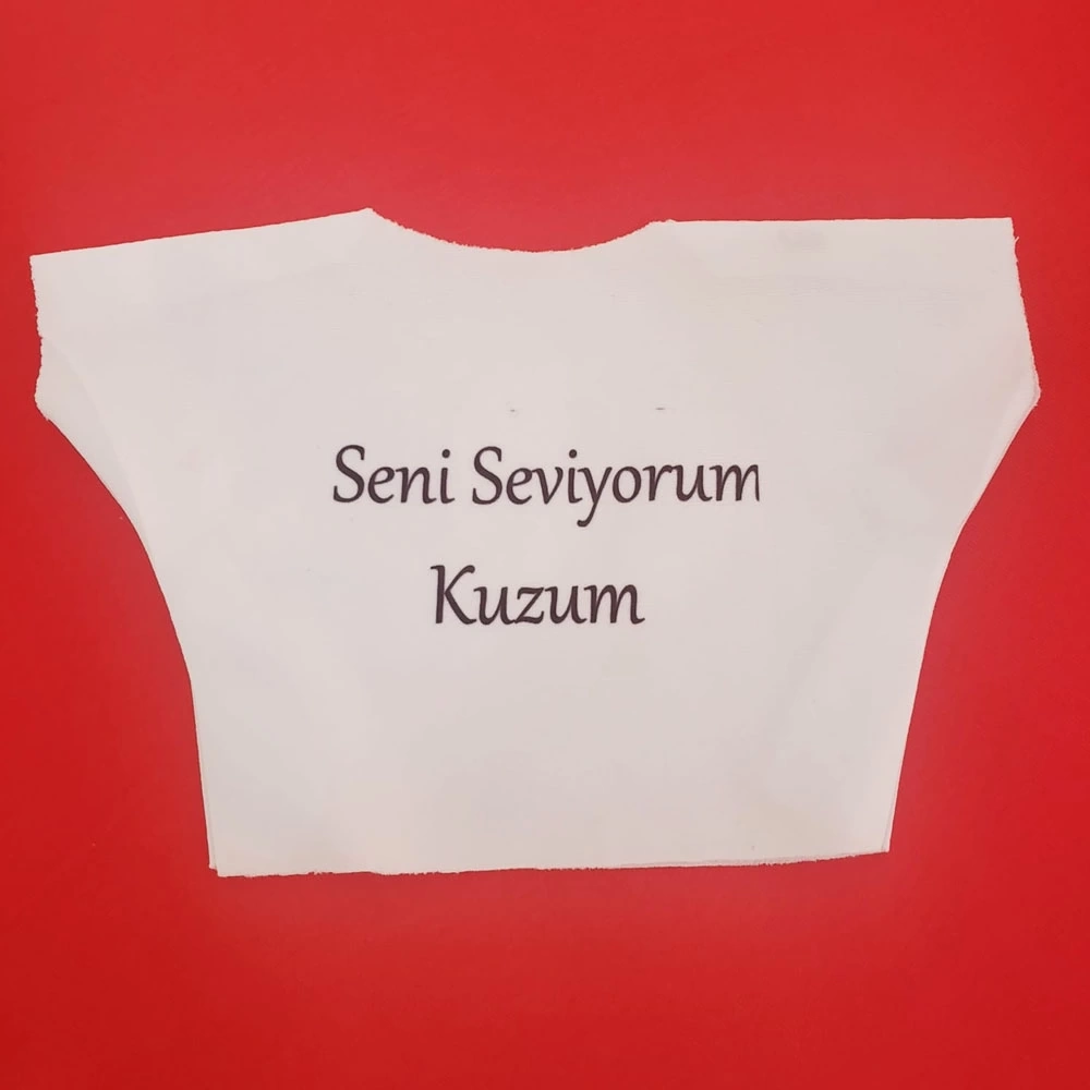 Seni Seviyorum Kuzum Yazılı Oyuncak Peluş Tişörtü ( Lisinya )