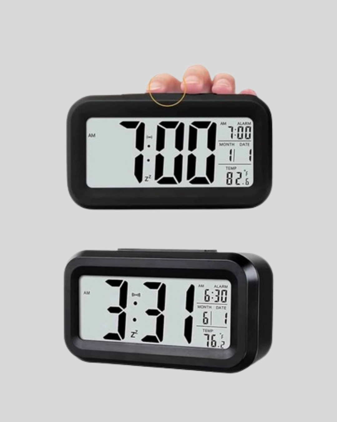 Sensörlü Dijital Masa Saati Alarm Ve Sıcaklık Göstergeli ( Lisinya )