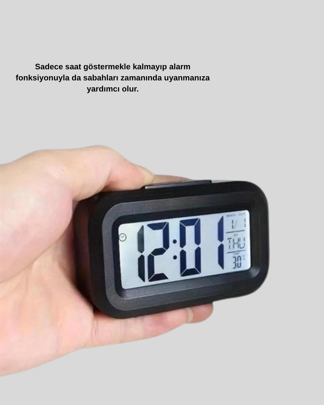 Sensörlü Dijital Masa Saati Alarm Ve Sıcaklık Göstergeli ( Lisinya )
