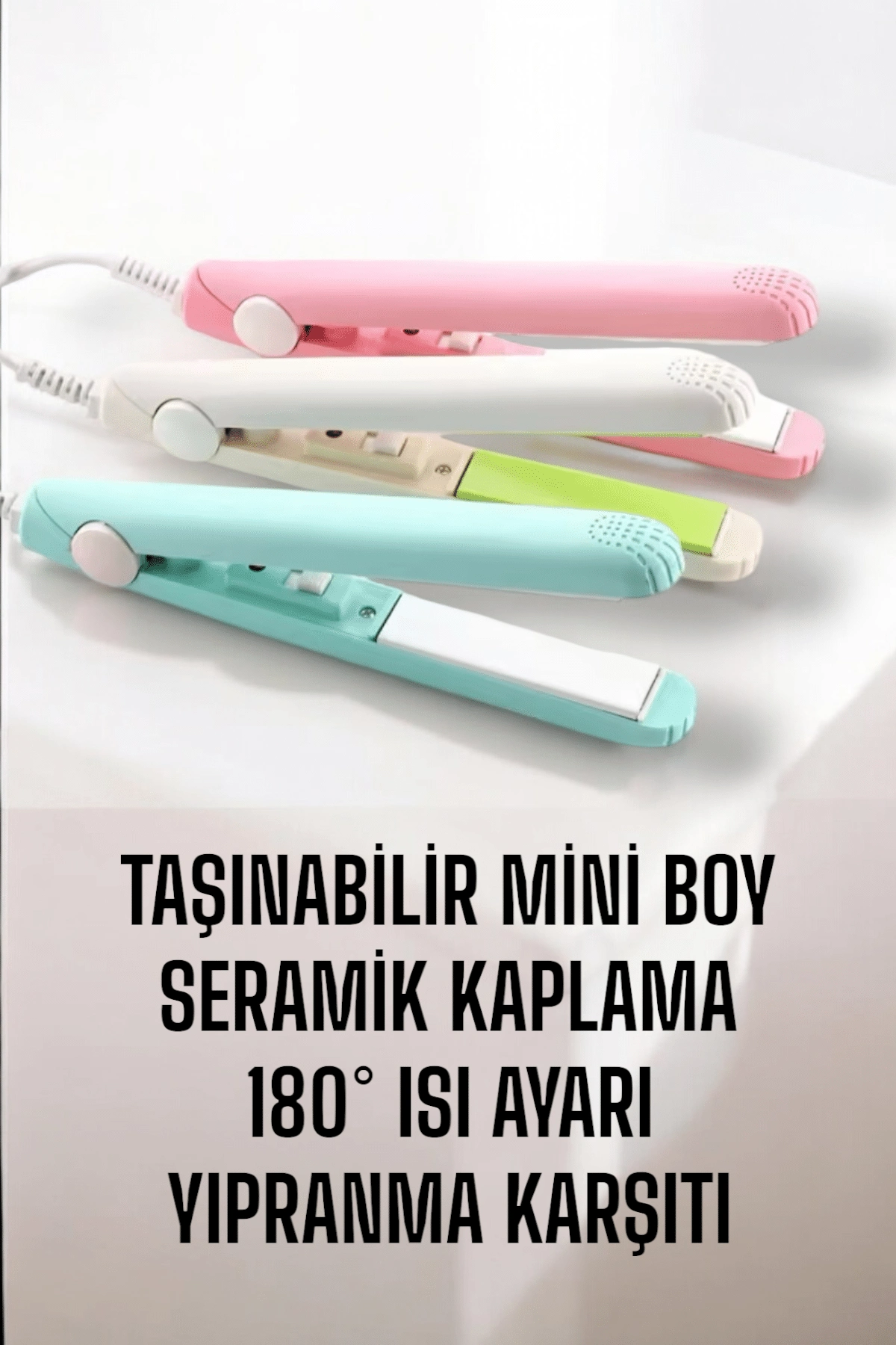 Seramik Kaplama Taşınabilir Mini Saç Düzleştirici Seyahat Dostu Tasarım ( Lisinya )