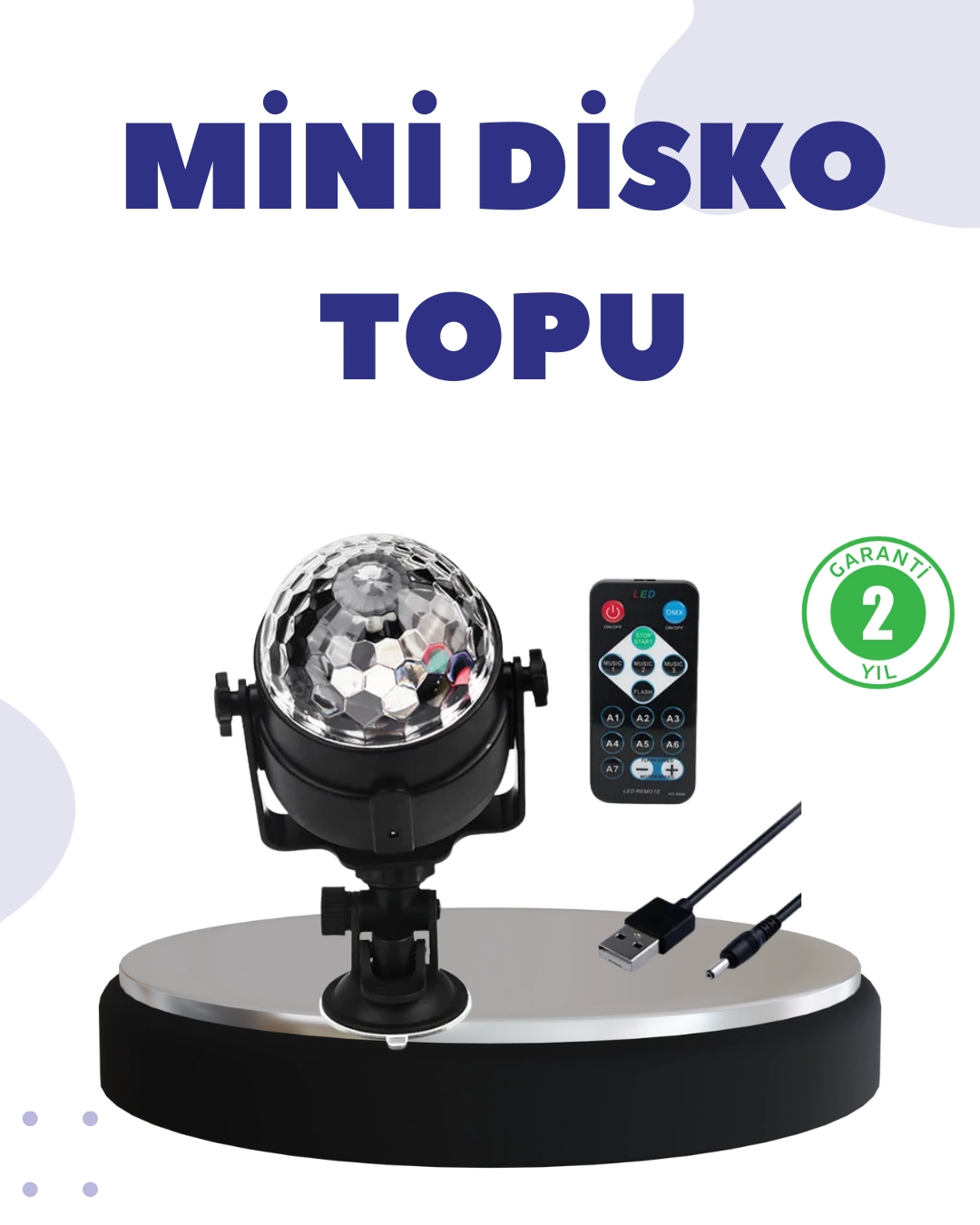 Ses Duyarlı Mini Disko Küre Lamba ( Lisinya )
