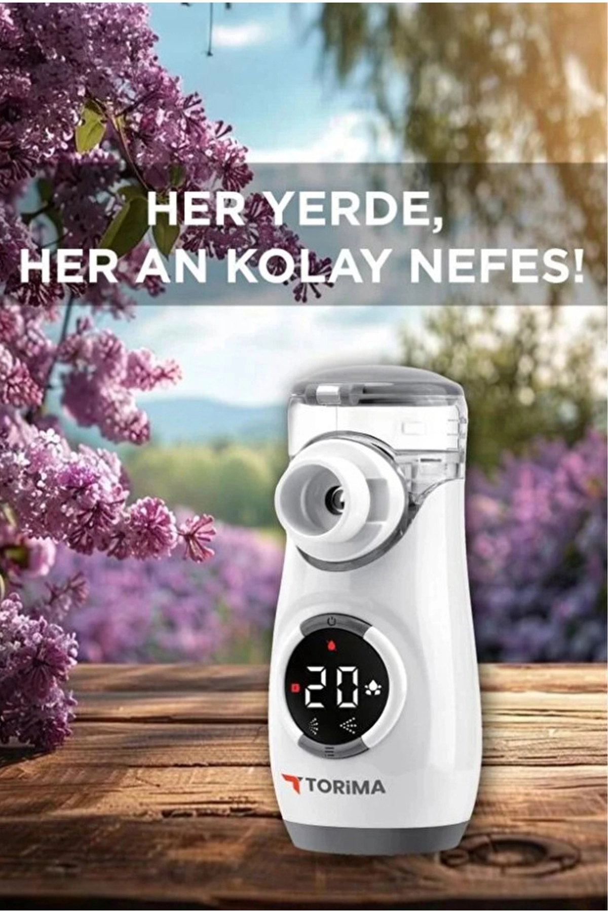 Sessiz Kademeli Dijital Ekranlı Usb Şarjlı Mesh Nebulizatör Cihazı ( Lisinya )