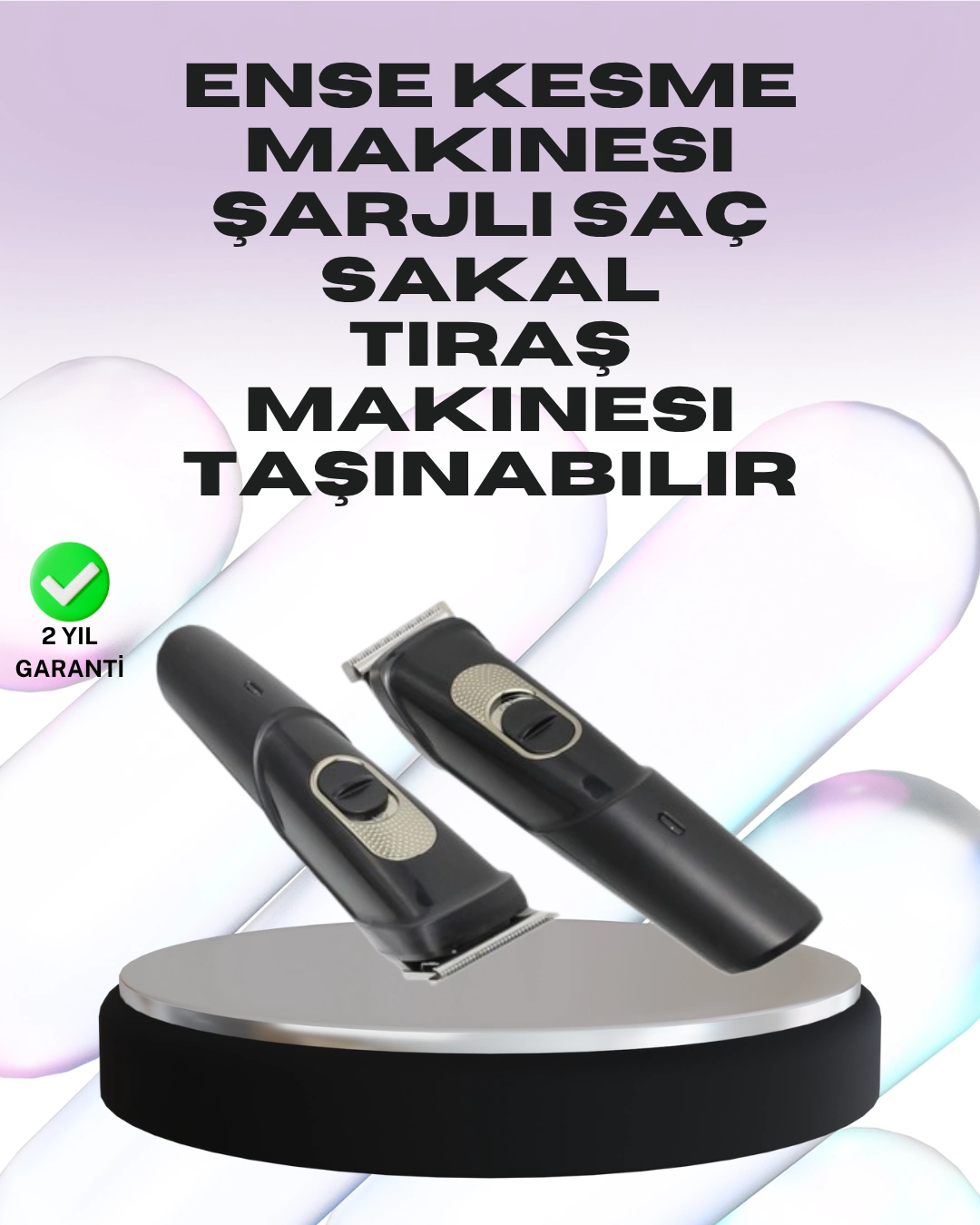 Sessiz Motorlu, Kablosuz Kullanımlı Şarjlı Saç Ve Sakal Kesme Makinesi – Taraklı Set ( Lisinya )