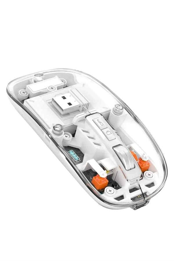 Sessiz Tıklama Çift Modlu Bluetooth Ve Alıcı Şeffaf Mouse Fare ( Lisinya )