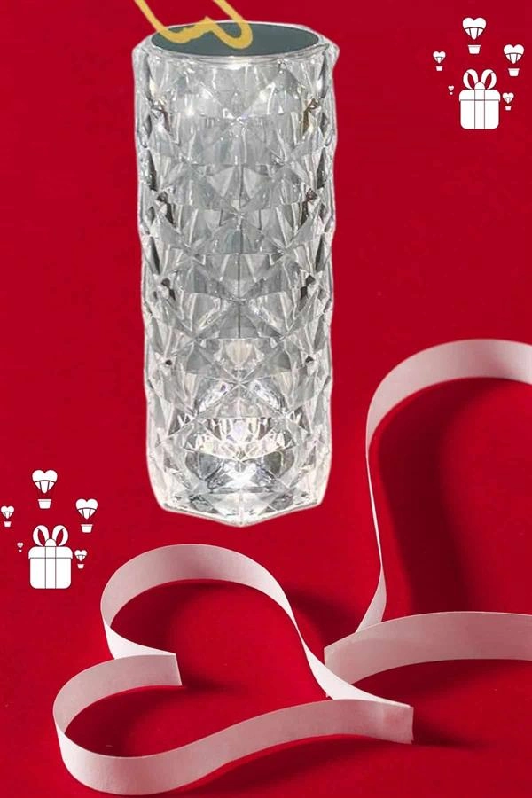 Sevgililer Günü İçin Hediye Kristal Lamba Sevgiliye Hediye Usb Şarjlı Gece Lambası ( Lisinya )