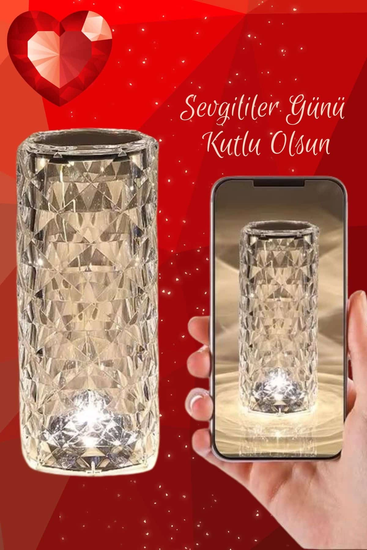 Sevgililer Gününe Özel Romantik Kristal Gece Lambası Sevgiliye Hediye ( Lisinya ) Sevgililer Gününe Özel Romantik Kristal Gece Lambası Sevgiliye Hediye ( Lisinya )