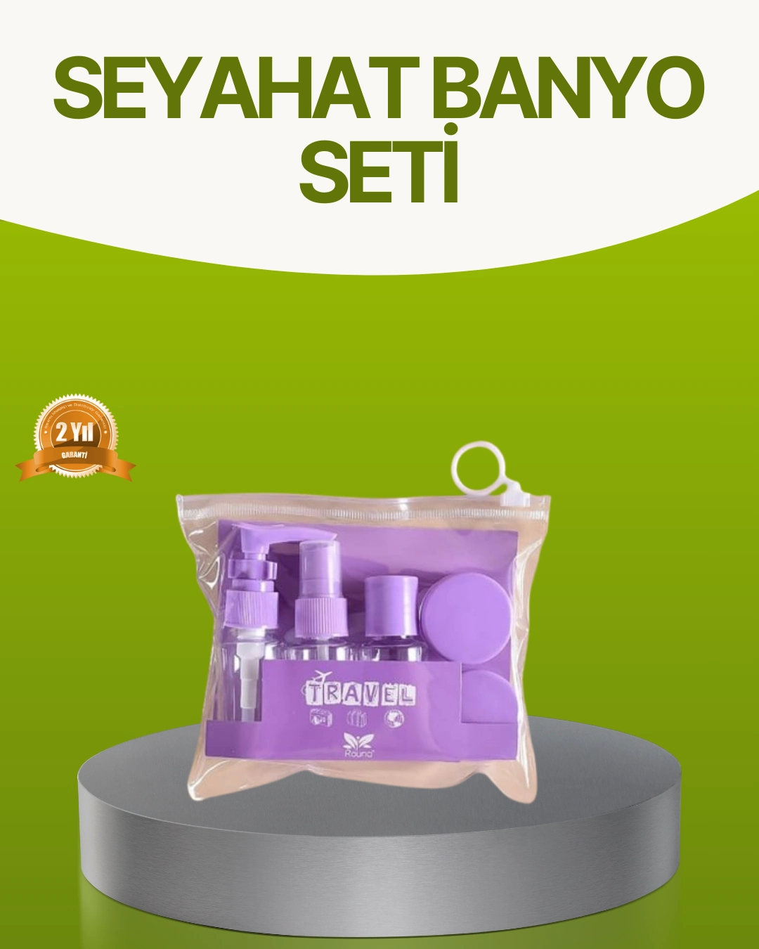 Seyahat Banyo Seti 5 Parça Şeffaf Taşıma Çantalı 30 Ml ( Lisinya )